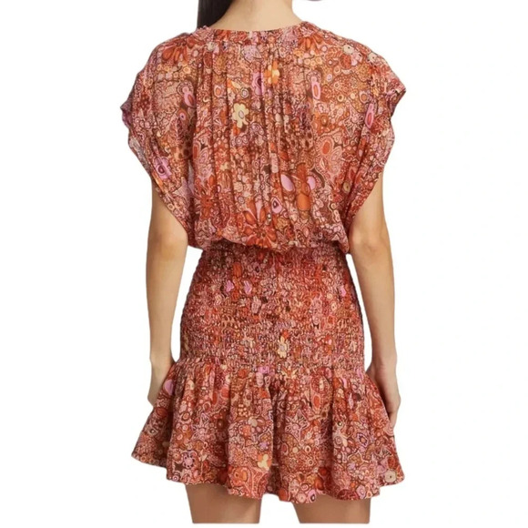 A.L.C. Silk Carly Floral Smocked Mini Dress Size 00 NWT - Picture 2 of 15